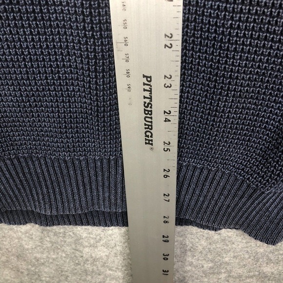 Tommy Bahama 1/4 Zip Mockneck Knit Sweater 100% Cotton Blue Fisherman - Picture 8 of 9